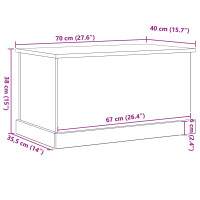 Produktbild för Förvaringslåda Svart ek 70 x 40 x 38 cm Konstruerat trä