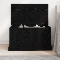 Produktbild för Förvaringslåda Svart ek 70 x 40 x 38 cm Konstruerat trä