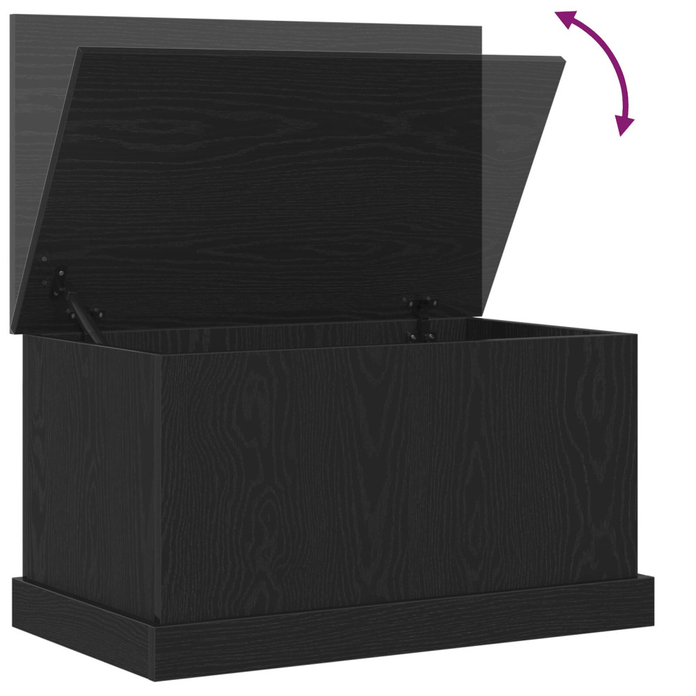 Produktbild för Förvaringslåda Svart ek 70 x 40 x 38 cm Konstruerat trä