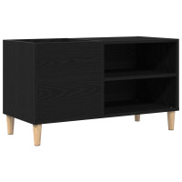 Produktbild för Skivskåp Svart ek 84,5 x 38 x 48 cm Konstruerat trä