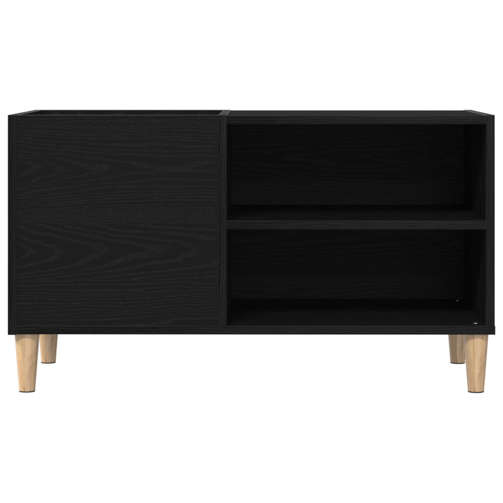 Produktbild för Skivskåp Svart ek 84,5 x 38 x 48 cm Konstruerat trä