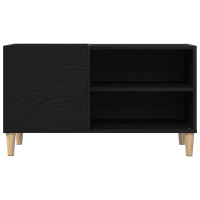 Produktbild för Skivskåp Svart ek 84,5 x 38 x 48 cm Konstruerat trä
