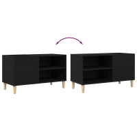 Produktbild för Skivskåp Svart ek 84,5 x 38 x 48 cm Konstruerat trä