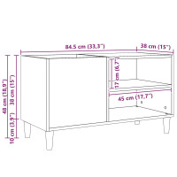 Produktbild för Skivskåp Svart ek 84,5 x 38 x 48 cm Konstruerat trä
