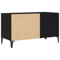 Produktbild för Skivskåp med hylla Svart Ek 84,5 x 38 x 48 cm Konstruerat trä