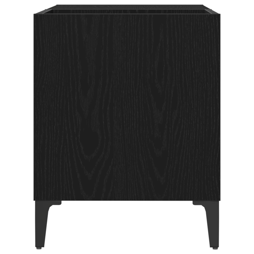 Produktbild för Skivskåp med hylla Svart Ek 84,5 x 38 x 48 cm Konstruerat trä