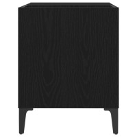 Produktbild för Skivskåp med hylla Svart Ek 84,5 x 38 x 48 cm Konstruerat trä