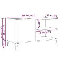 Produktbild för Skivskåp med hylla Svart Ek 84,5 x 38 x 48 cm Konstruerat trä