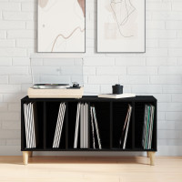 Produktbild för Skivskåp med hylla Svart Ek 100 x 38 x 48 cm Konstruerat trä