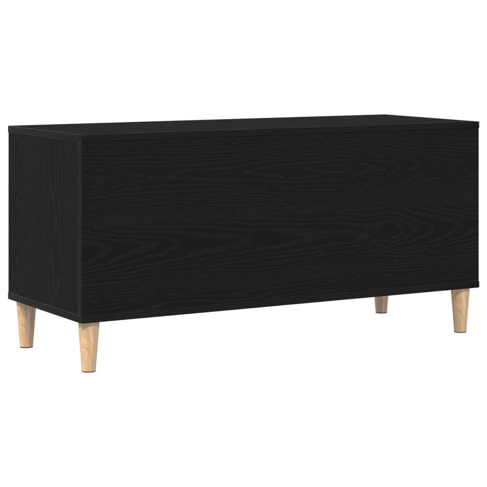 Produktbild för Skivskåp med hylla Svart Ek 100 x 38 x 48 cm Konstruerat trä