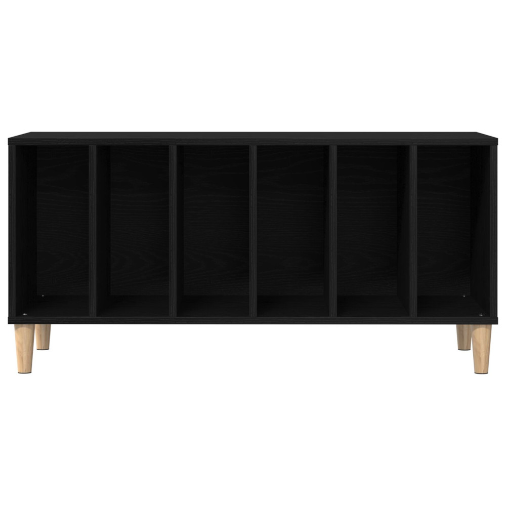 Produktbild för Skivskåp med hylla Svart Ek 100 x 38 x 48 cm Konstruerat trä