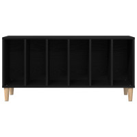 Produktbild för Skivskåp med hylla Svart Ek 100 x 38 x 48 cm Konstruerat trä