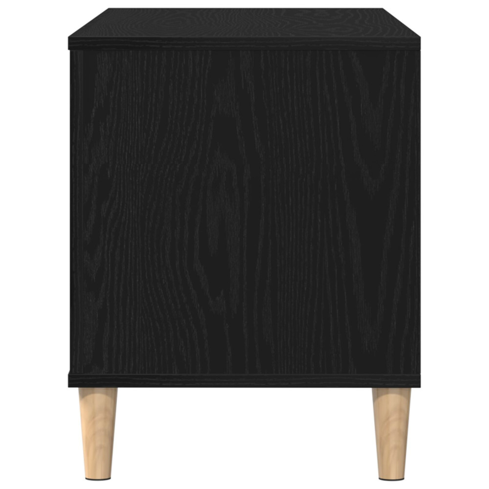 Produktbild för Skivskåp med hylla Svart Ek 100 x 38 x 48 cm Konstruerat trä