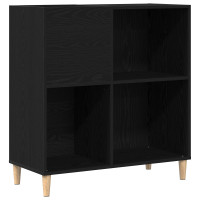 Produktbild för Skivskåp med hylla Svart Ek 84,5 x 38 x 89 cm Konstruerat trä