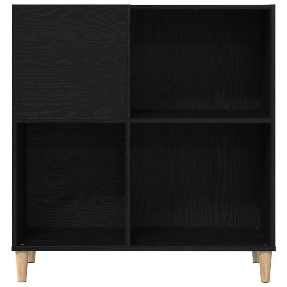 Produktbild för Skivskåp med hylla Svart Ek 84,5 x 38 x 89 cm Konstruerat trä