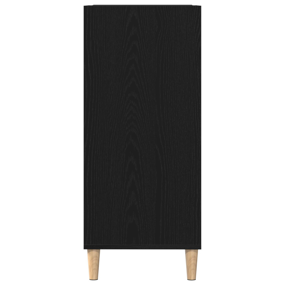 Produktbild för Skivskåp med hylla Svart Ek 84,5 x 38 x 89 cm Konstruerat trä