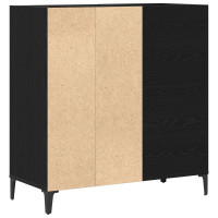 Produktbild för Skivskåp med hylla Svart Ek 84,5 x 38 x 89 cm Konstruerat trä