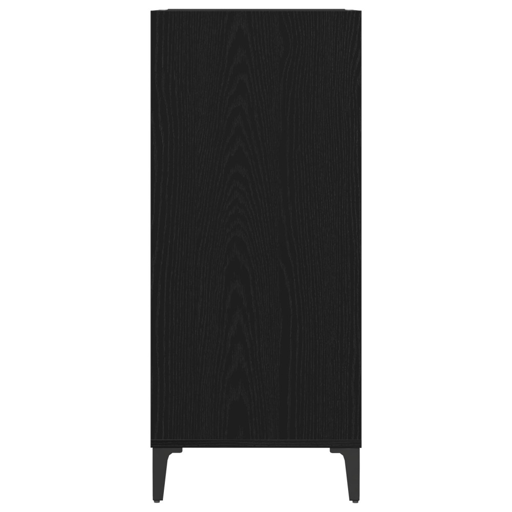 Produktbild för Skivskåp med hylla Svart Ek 84,5 x 38 x 89 cm Konstruerat trä