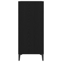 Produktbild för Skivskåp med hylla Svart Ek 84,5 x 38 x 89 cm Konstruerat trä