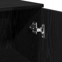 Produktbild för Badrumsskåp med hylla Svart Ek 30 x 30 x 190 cm Konstruerat trä