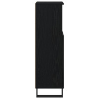 Produktbild för Badrumsskåp med hylla Svart Ek 30 x 30 x 100 cm Konstruerat trä