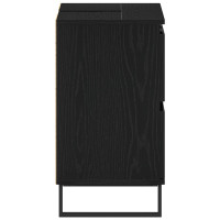 Produktbild för Badrumsskåp med låda Svart Ek 80 x 33 x 60 cm Konstruerat trä