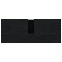 Produktbild för Badrumsskåp med låda Svart Ek 80 x 33 x 60 cm Konstruerat trä