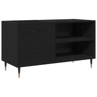 Produktbild för Skivskåp med hylla Svart Ek 85 x 38 x 48 cm Konstruerat trä