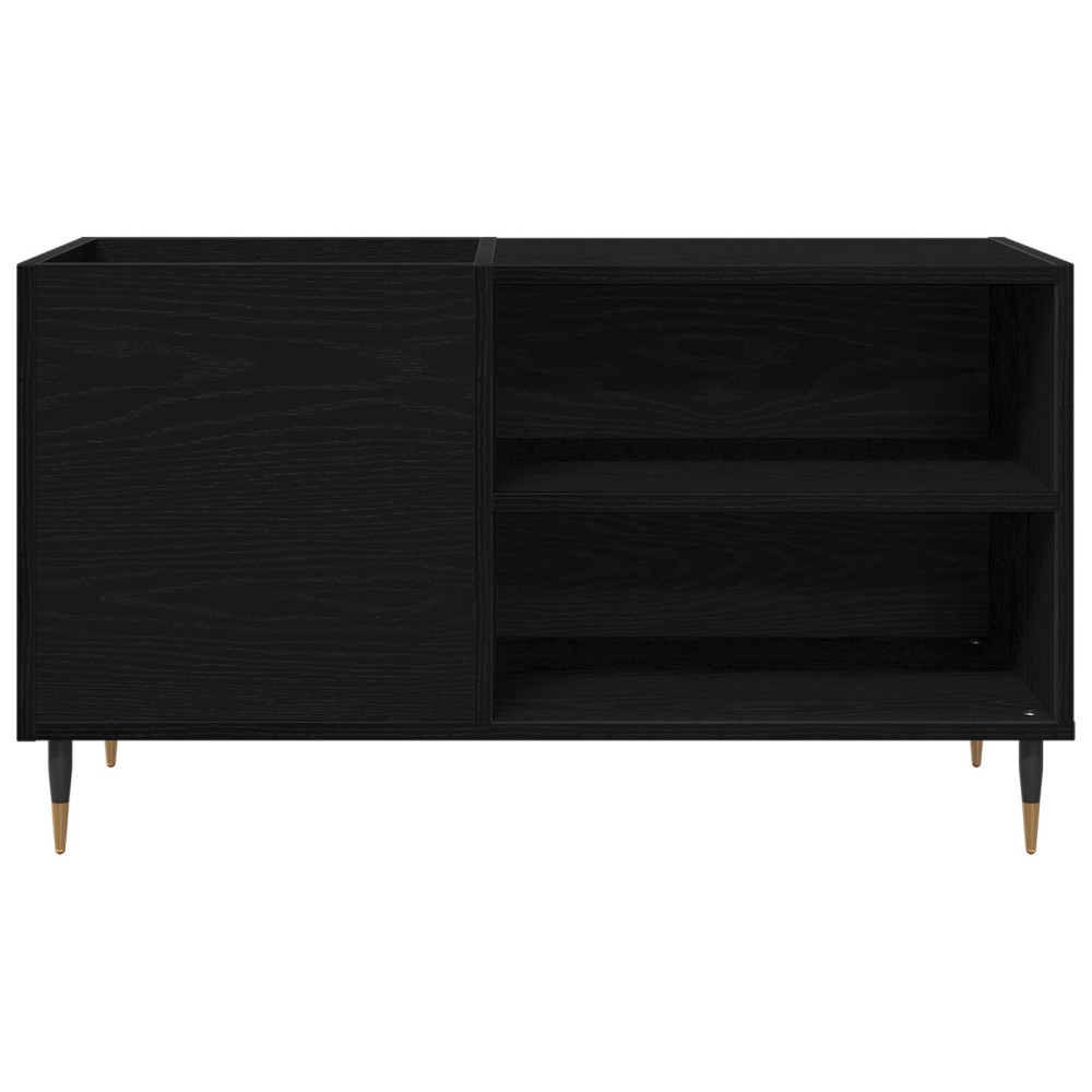 Produktbild för Skivskåp med hylla Svart Ek 85 x 38 x 48 cm Konstruerat trä