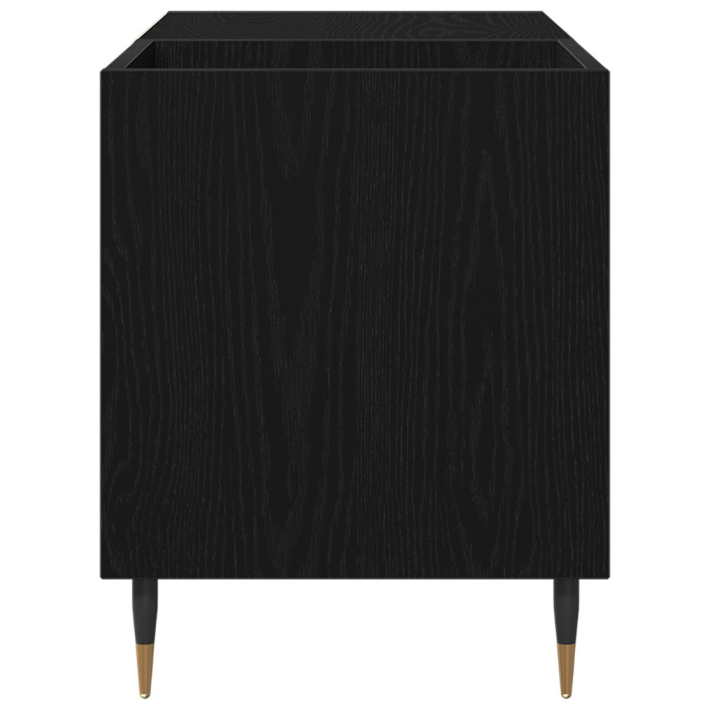 Produktbild för Skivskåp med hylla Svart Ek 85 x 38 x 48 cm Konstruerat trä