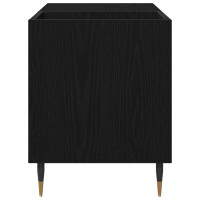 Produktbild för Skivskåp med hylla Svart Ek 85 x 38 x 48 cm Konstruerat trä