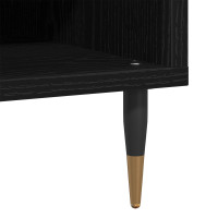 Produktbild för Skivskåp med hylla Svart Ek 85 x 38 x 48 cm Konstruerat trä