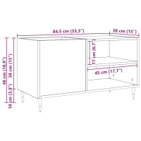 Produktbild för Skivskåp med hylla Svart Ek 85 x 38 x 48 cm Konstruerat trä