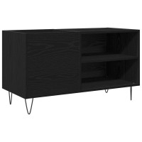 Produktbild för Skivskåp med hylla Svart Ek 85 x 38 x 48 cm Konstruerat trä