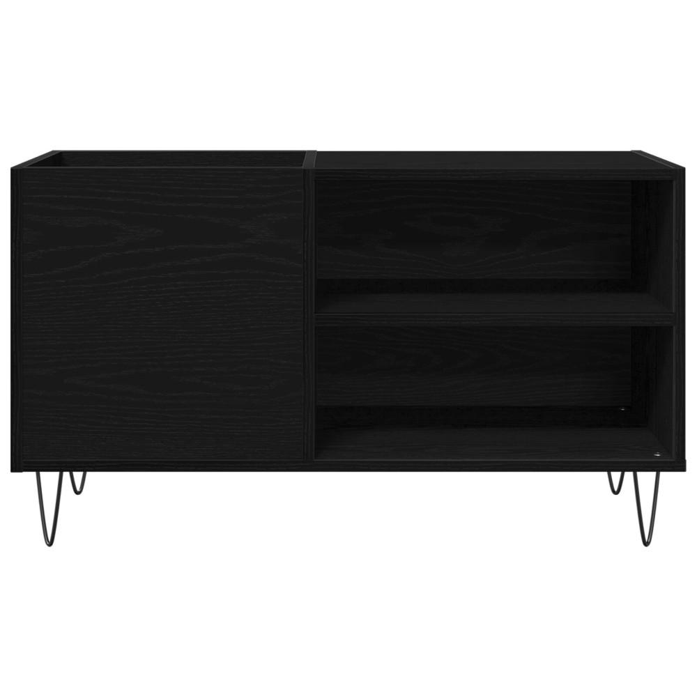 Produktbild för Skivskåp med hylla Svart Ek 85 x 38 x 48 cm Konstruerat trä