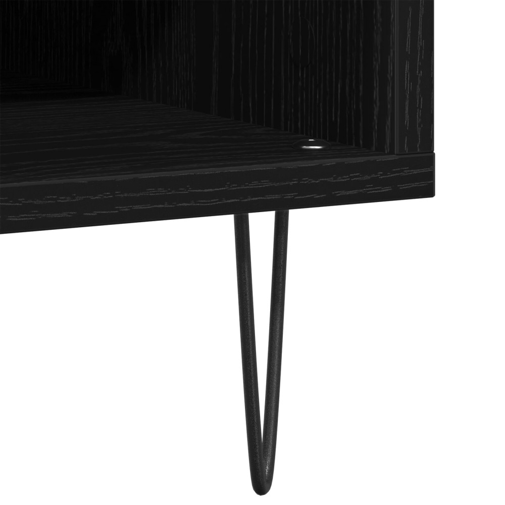 Produktbild för Skivskåp med hylla Svart Ek 85 x 38 x 48 cm Konstruerat trä