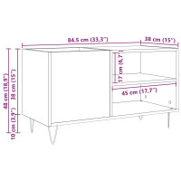 Produktbild för Skivskåp med hylla Svart Ek 85 x 38 x 48 cm Konstruerat trä