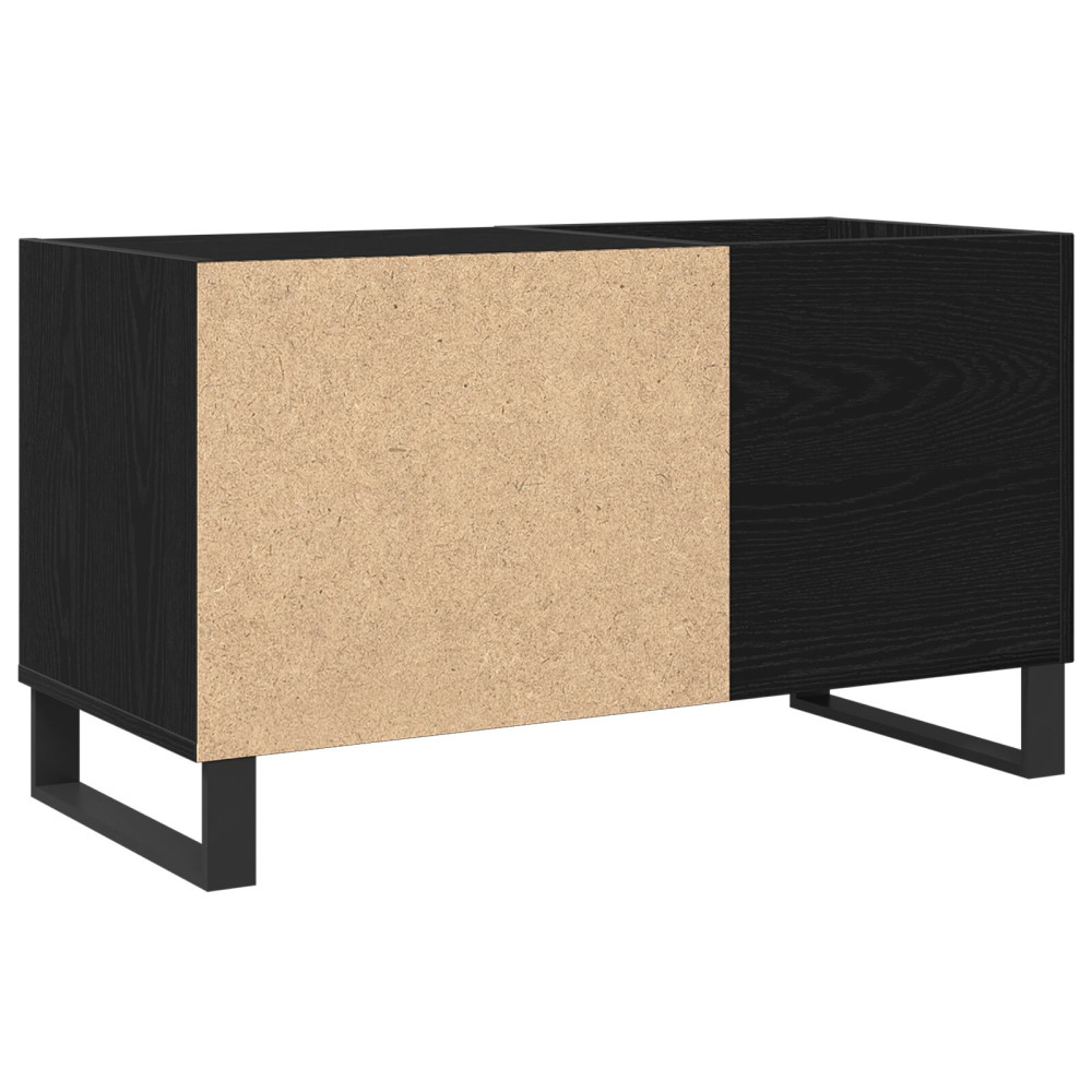 Produktbild för Skivskåp med hylla Svart Ek 85 x 38 x 48 cm Konstruerat trä