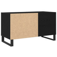 Produktbild för Skivskåp med hylla Svart Ek 85 x 38 x 48 cm Konstruerat trä