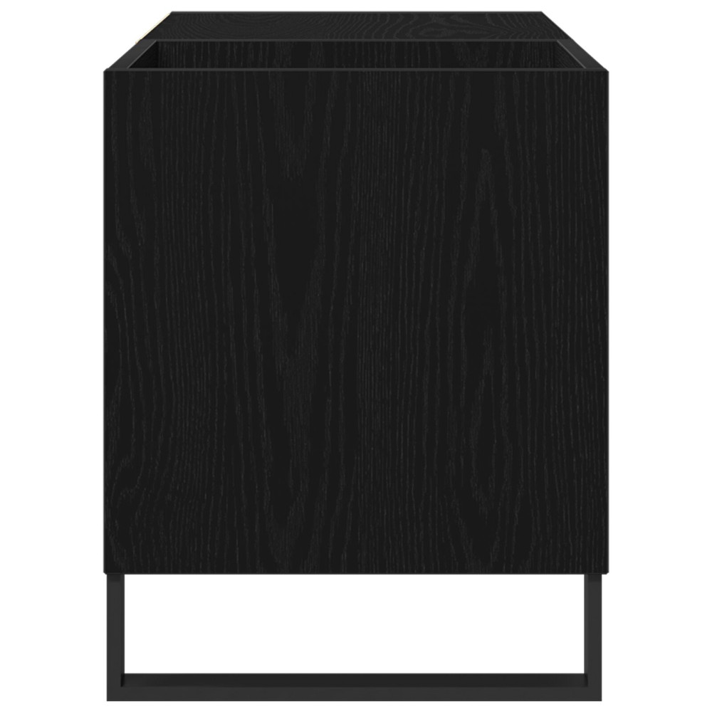 Produktbild för Skivskåp med hylla Svart Ek 85 x 38 x 48 cm Konstruerat trä