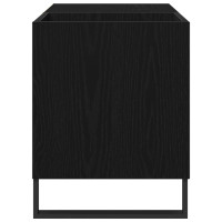 Produktbild för Skivskåp med hylla Svart Ek 85 x 38 x 48 cm Konstruerat trä
