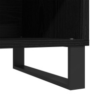 Produktbild för Skivskåp med hylla Svart Ek 85 x 38 x 48 cm Konstruerat trä