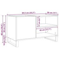 Produktbild för Skivskåp med hylla Svart Ek 85 x 38 x 48 cm Konstruerat trä