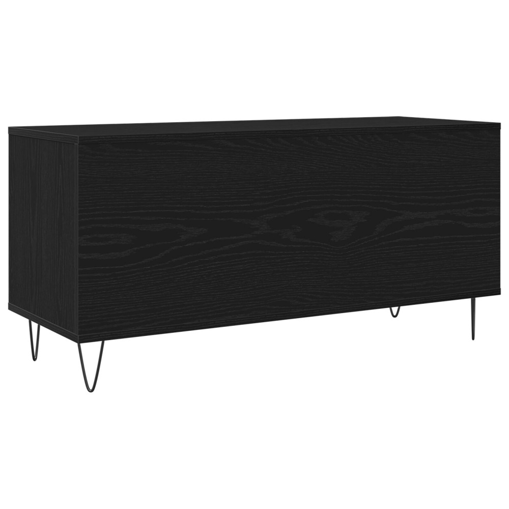 Produktbild för Skivskåp med hylla Svart Ek 100 x 38 x 48 cm Konstruerat trä