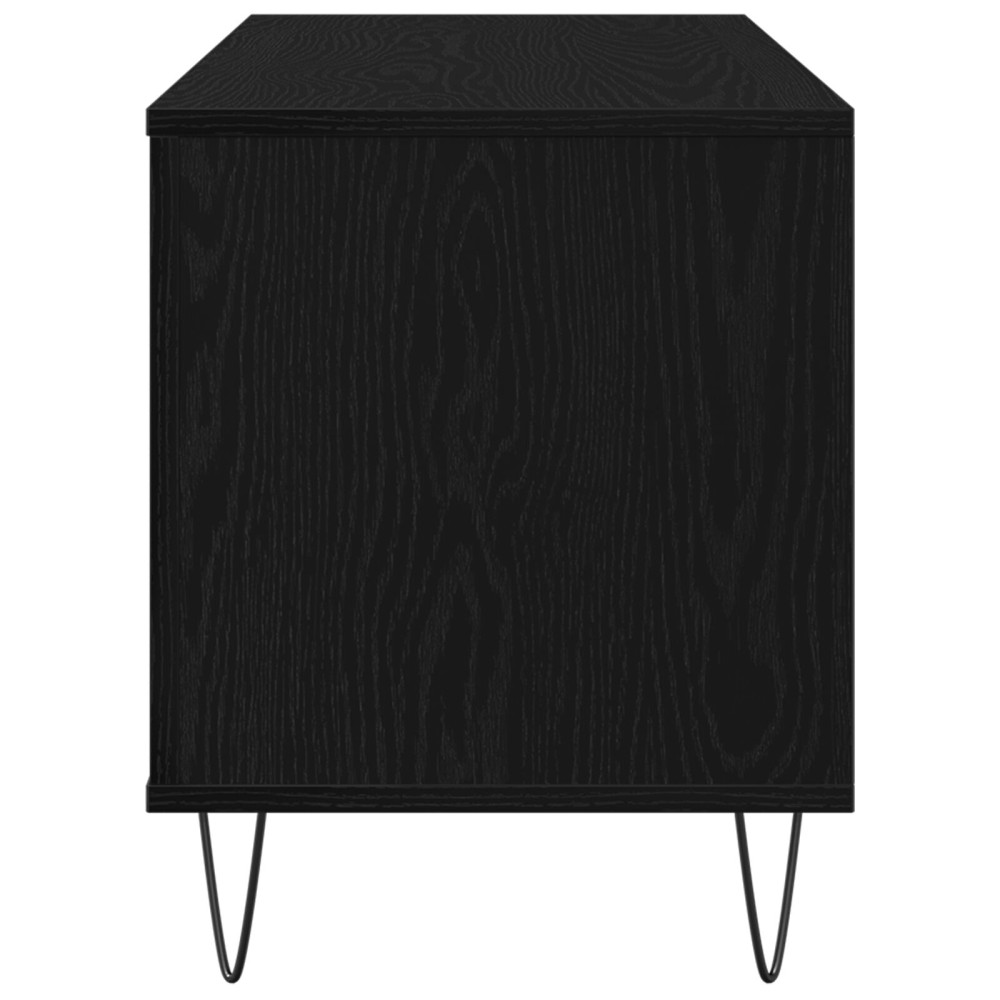 Produktbild för Skivskåp med hylla Svart Ek 100 x 38 x 48 cm Konstruerat trä
