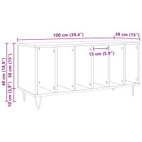 Produktbild för Skivskåp med hylla Svart Ek 100 x 38 x 48 cm Konstruerat trä