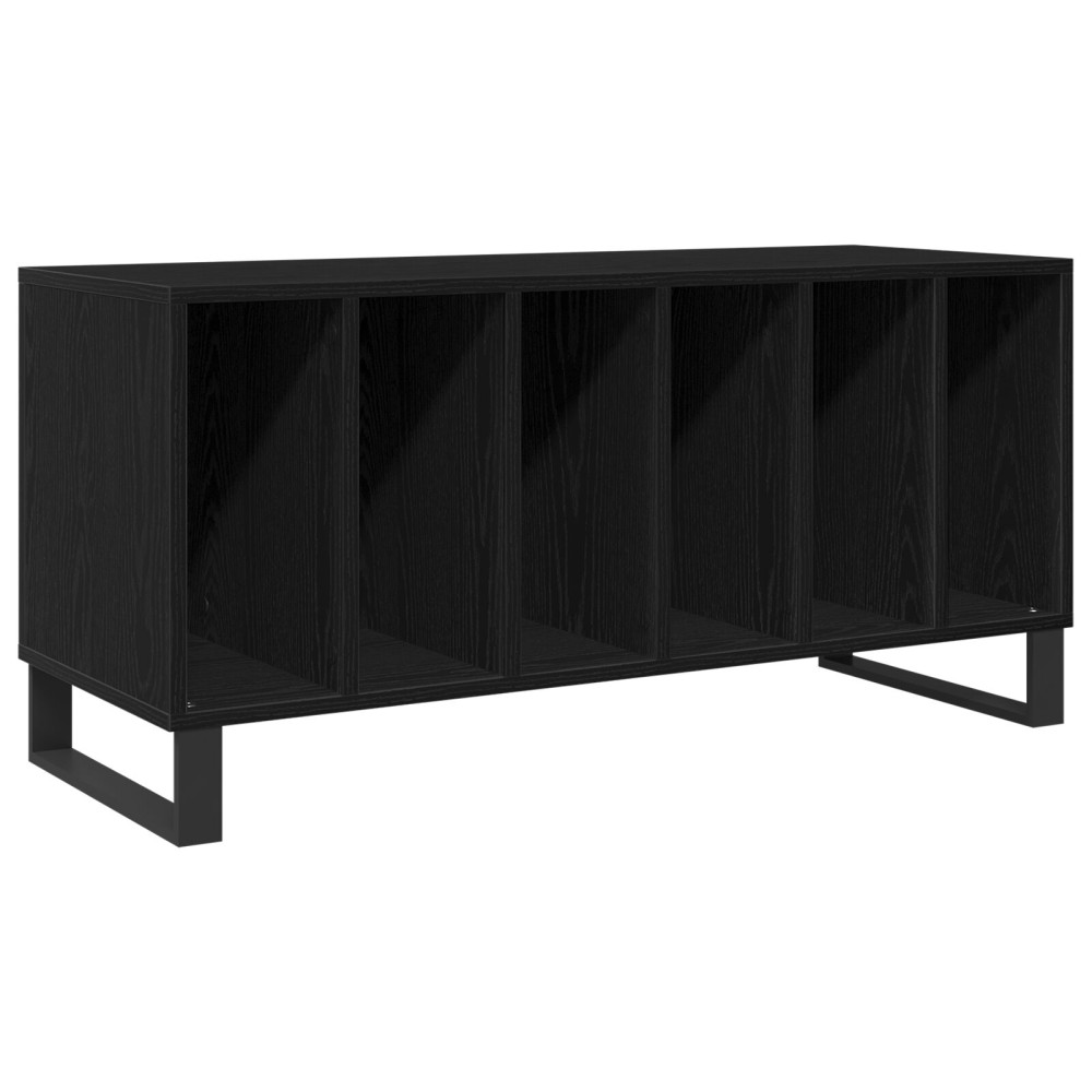 Produktbild för Skivskåp med hylla Svart Ek 100 x 38 x 48 cm Konstruerat trä