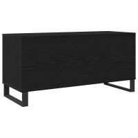 Produktbild för Skivskåp med hylla Svart Ek 100 x 38 x 48 cm Konstruerat trä