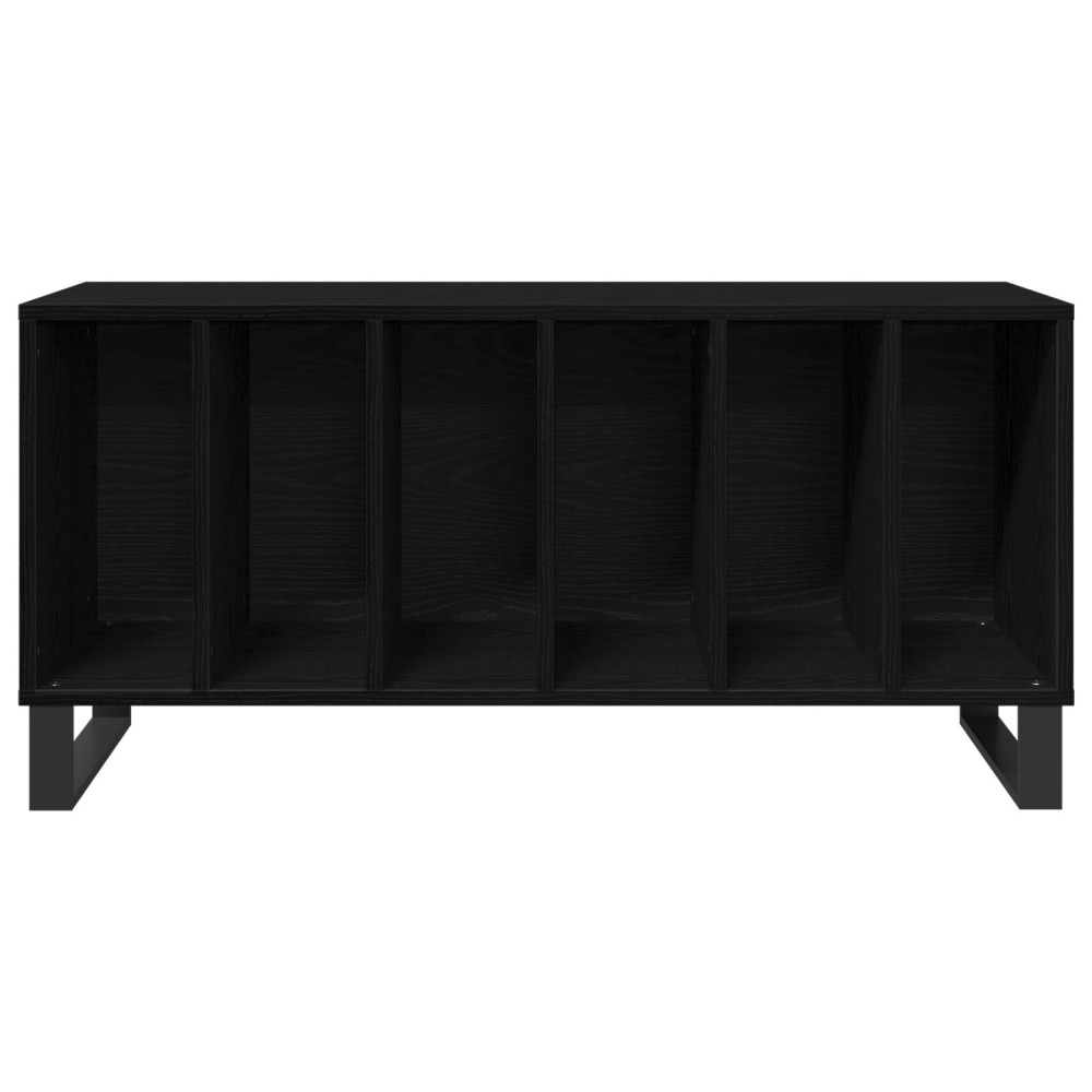 Produktbild för Skivskåp med hylla Svart Ek 100 x 38 x 48 cm Konstruerat trä