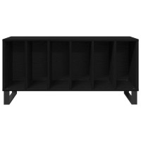 Produktbild för Skivskåp med hylla Svart Ek 100 x 38 x 48 cm Konstruerat trä
